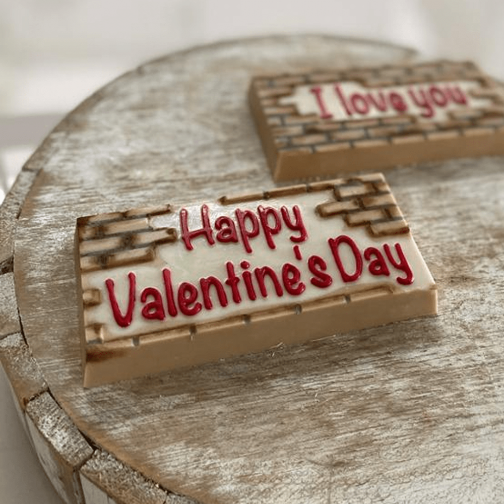 3 Parts Chocolate Silicone Moulds - Happy Valentine's Day Bar