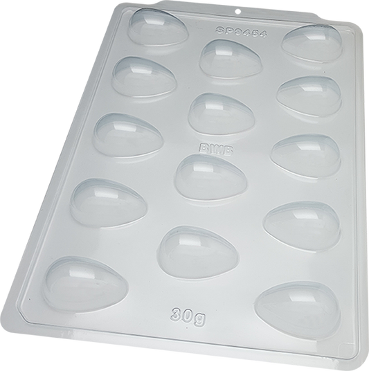 Semi Professional - 3 Parts Chocolate Silicone Moulds -  Smooth Egg 30g