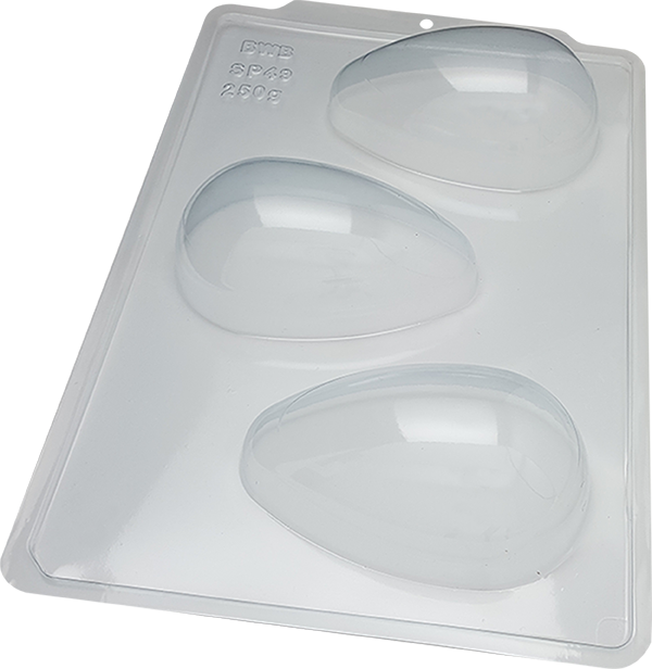 3 Parts Chocolate Silicone Moulds - Smooth Egg 250gr