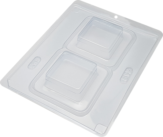 3 Parts Chocolate Silicone Moulds -  Square